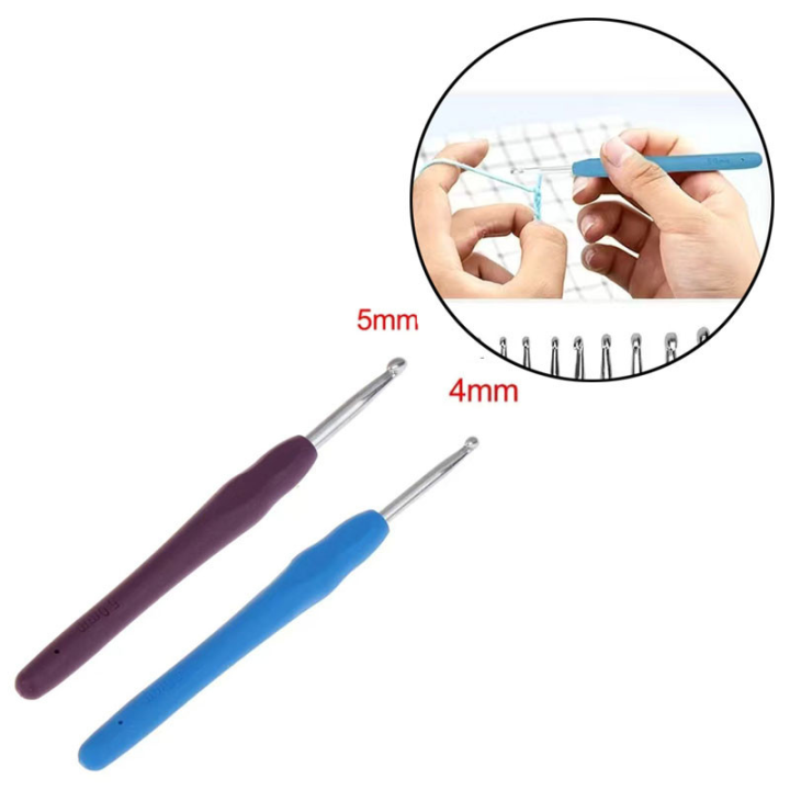 Crochet Needle Knitting Needles Soft Handle Crochet Hooks Fine Crochet Yarn Sweater Weave Sewing DIY Craft Tools
