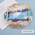 New Epoxy Resin Tray Mold Coaster Silicone Mold Trays Tea Fruit Lace Round Ornament Table Decorative Trays Mold for Handicrafts.