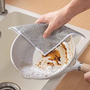 Rust Removal Cleaning Cloth Kitchen Magic Dishwashing Towel Metal Steel Wire Cleaning Rag Microwave Stove Clean Tools Dish Cloth
