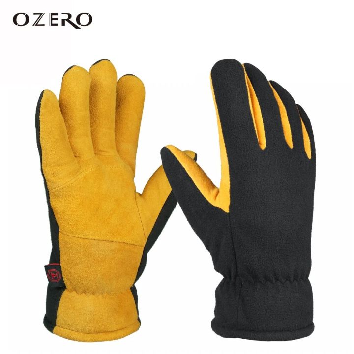 OZERO Deerskin Winter Gloves Outdoor Sport Shoveling Thermal Snow