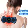 Electric Pulse TENS Muscle Stimulator Pad, Rechargeable Pain Relief Device for Back, Legs & Body Relaxation - Wireless EMS Neck & Shoulder Massager. 
