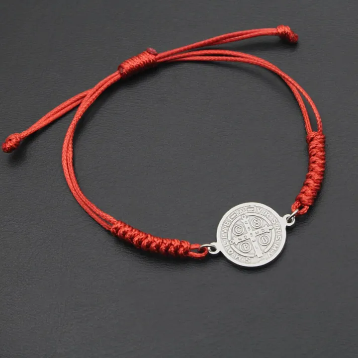 Catholic%20Religious%20Belief%20St.%20Benedict%20Cross%20Stainless%20Steel%20Bracelets%20Manual%20Chinese%20Knot%20Bracelets%20Men%20Adjustable%20Jewelry%20Gift%20-%20Image%206