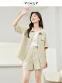 Vimly Light Green 2 Piece Sets Womens Outfits Lapel Short Sleeves Jacket Short Pant 2024 Spring New Casual Matching Sets M6089. 