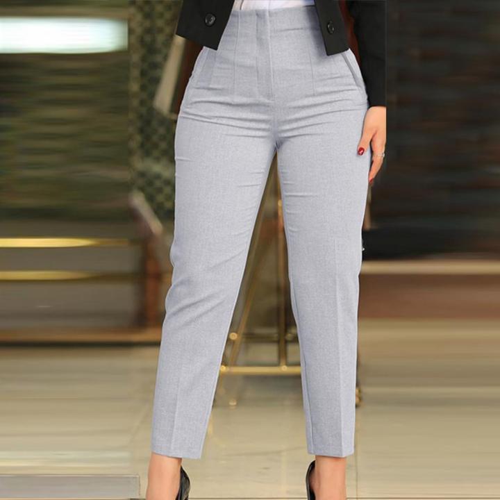 Elegant%20High%20Waist%20Cropped%20Work%20Pants%20for%20Women%20Black%20Daily%20Office%20Formal%20Wear%20Fashion%20Women's%20Trousers%202024%20-%20Image%205