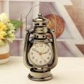 Table Kerosene Light Clock Living Room Decor Articles Office Craft Ornament Vintage Alarm Clock Retro Oil Lamp Alarm Clock Watch. 