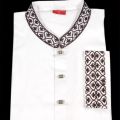 Men's Premium Quality White Embroidery Semi Long  Panjabi with Snap Button. 