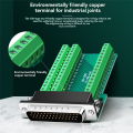 Industrial HDB44 Solderless Connector 3 Rows D-SUB 44 Pin Female P-Hole Plug Breakout Terminal Board Adapter (with Case).