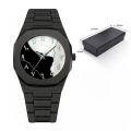 Men's Arabic Numeral Quartz Watch PC Plastic Material- Aura Arabic Watch - Black.