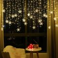 3.2M Christmas Snowflakes LED String Lights Flashing Fairy Curtain Lights Waterproof For Holiday Party Wedding Xmas Decoration. 