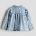 Hello Kitty - Toddler Girl Light Wash Denim Swing Jacket.