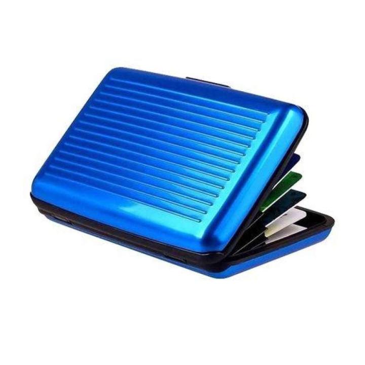 Aluminum credit card container-blue