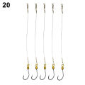 UAthleta 5Pcs Anti-Bite Stainless Steel Wire Leader Fishing Rigs Hooks Line Tackle Tool. 