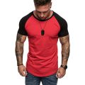 Solid Color Short Sleeve T Shirts Men Summer Raglan T-shirt Fashion Hop Top Tees Simple Style BlaShirt. 