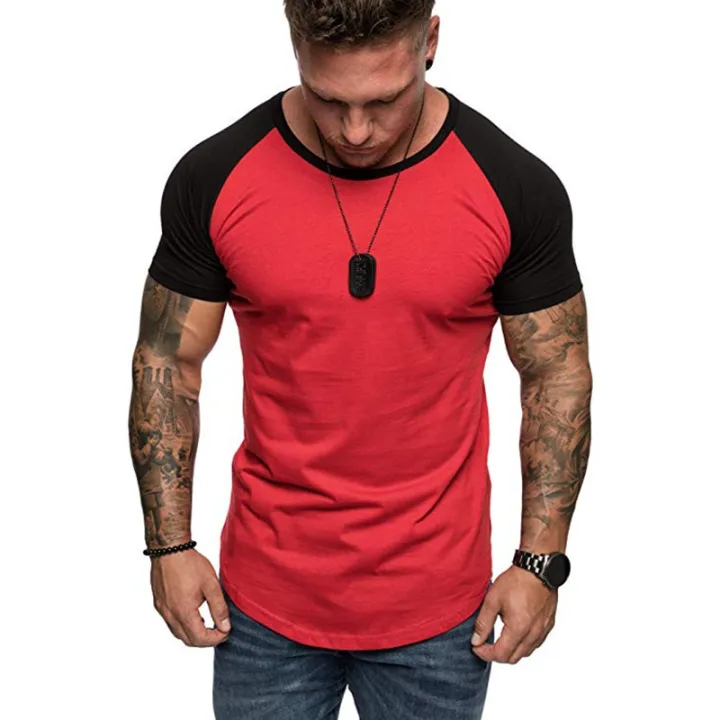 Solid%20Color%20Short%20Sleeve%20T%20Shirts%20Men%20Summer%20Raglan%20T-shirt%20Fashion%20Hop%20Top%20Tees%20Simple%20Style%20BlaShirt%20-%20Image%202