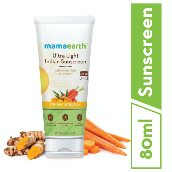 %E3%80%BD%EF%B8%8F%20Mamaearth%20Ultra%20Light%20Indian%20Sunscreen%20with%20Carrot%20Seed,%20Turmeric%20and%20SPF%2050%20PA+++%20(80ml)%20-%20Image%202