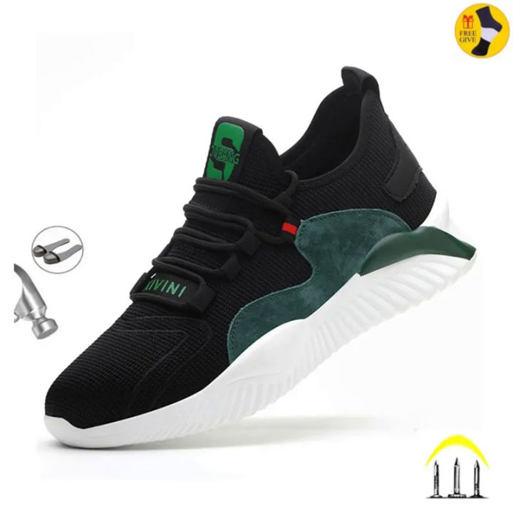 【selevn roind】 Indestructible Shoes Men Safety Work Shoes with Steel Toe Cap Puncture-Proof Boots Lightweight Breathable Sneakers Dropshipping
