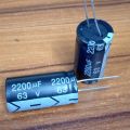2200uF 63V RADIAL Electrolytic Capacitor 2200uF 63V Radial Polarized Aluminum Electrolytic Capacitors 2 Pin Leads Connections Leg. 