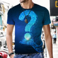 Summer Tshirt for Men 2022 3D Hi-tech Light Glowing Question Mark Pattern Printing Men's T-Shirt Breathable Streetwear. 