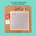 2 In 1 Wooden Math Blocks Board Wooden Educational Counting Table Board Game. 