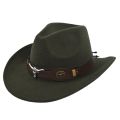 (NEW)Black Cowboy Hat Jazz Knight Hats Felt Hats With Bull Shaped Decor Grassland Country Hat Sombrero.