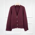 Naizaiga 100 merino wool solid brown black gray white thicken long sleeve Women cardigans female sweater WLHL40. 