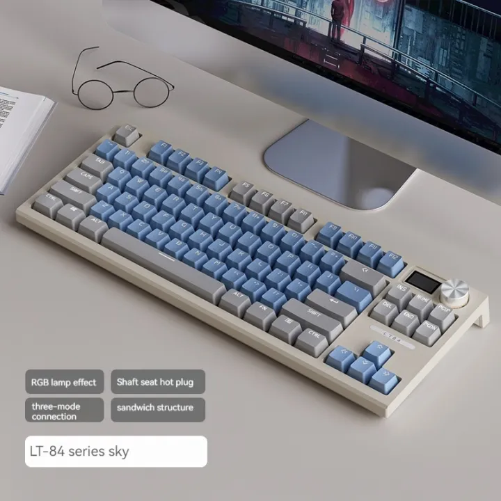 Langtu%20LT84%20Pro%20Series%203-mode%20Connect%20Sandwich%20Structure%20Hot-swap%20Mechanical%20Keyboard%20Diy%20Smart%20Screen%20RGB%20Light%20Gaming%20Keyboard%20-%20Image%204