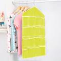 16 Pockets Clear Hanging Bag Socks Tie Bra Underwear Rack Hanger Storage Organizer Foldable Wardrobe Wall Door Back Hanging Bags.