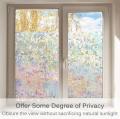 Privacy Decorative Window Films Rainbow Effect Stained Window Clings Non-Adhesive 3D Window Covering Film for Glass Door Home. 