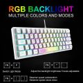 K61 RGB Wired Keyboard 60 Percent 62 Keys Ergonomic Gaming Keyboard Ultra-Compact Mini Keyboard Multiple Modes For Laptop PC.