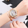 Trendy Women rhinestone Eiffel Tower PU leather quartz Watch.