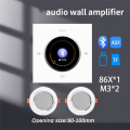 86 Wall-Mounted Bluetooth Audio Control Panel with 2x25W Amplifier Ceiling Speakers for Home Background Music System B. 