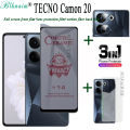 BLKNAIM 3in1 Privacy Screen Protector for Tecno Camon 20 Tempered Glass for Tecno Camon 20 Lens Film. 