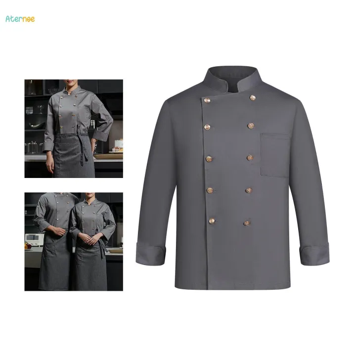 Chef%20Jacket%20Waiter%20Gray%20Wear%20Resistant%20Chef%20Coat%20for%20Kitchen%20XL%20-%20Image%206