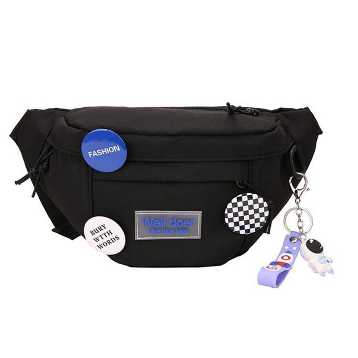 【ZNBY】Trendy Brand Japanese Chest Bag Men's Ins Simple Shoulder Bag Waist Bag Backpack Small Satchel Female Canvas Student Messenger Bag
