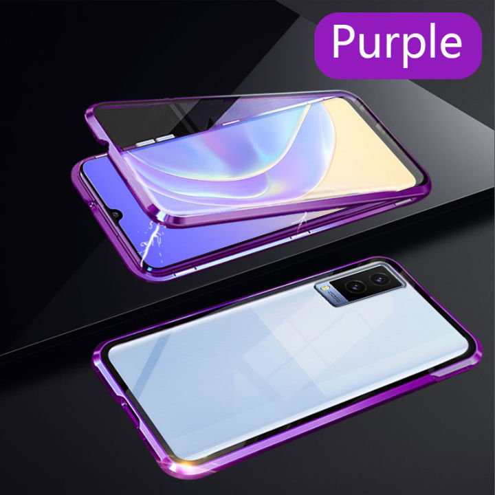 Biruiqu%20For%20VIVO%20V21e%205G%20Magnetic%20Absorption%20Case%20Metal%20Frame%20Shockproof%20Double%20Sided%20Tempered%20Glass%20Magnetic%20Case%20Cover%20-%20Image%202