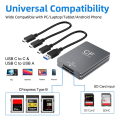 2 in 1 CFexpress Type A SD Card Reader CFExpress Card Reader Adapter Dual-Slot for SLR. 