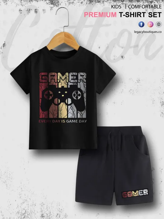 Babies%20T-shirt%20Set%20Gamer%20Kids%20Casual%206%20Month%20To%206%20Year%20Summer%20Time%20-%20Image%208