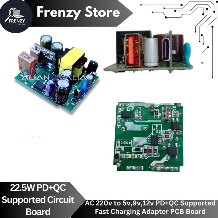 22.5w Fast Charging PD+QC PCB Board AC 220 Volt To 5V, 9V, 12V 22.5W PD ...