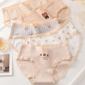 Cartoon cute little bear student panties women pure cotton waist comfortable breathable all cotton triangle panties girl panties. 