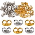 100pcs 4.5x6mm Gold Stainless Steel Butterfly Earring Safety Back Stopper for Stud Hypoallergenic Jewelry Making Finding Supply. 