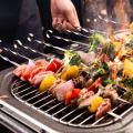 38cm Length Barbecue Stick Easy To Use Stainless Steel Flat Skewers Stick Rust-Resistant Metal Kebab Stick for Outdoor.