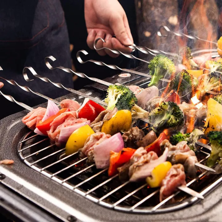 38cm%20Length%20Barbecue%20Stick%20Easy%20To%20Use%20Stainless%20Steel%20Flat%20Skewers%20Stick%20Rust-Resistant%20Metal%20Kebab%20Stick%20for%20Outdoor%20-%20Image%205