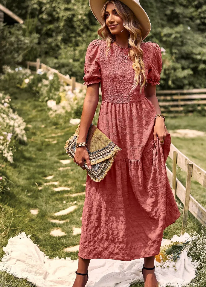 White vintage inspired long chiffon dresses HY0035