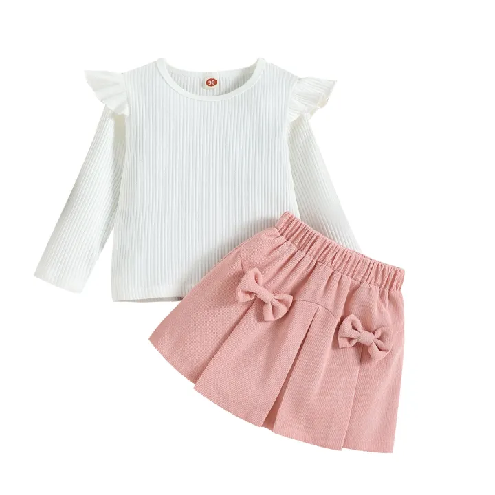 DSstyles%202%20Pieces%20Baby%20Girls%20Skirt%20Set%20Cute%20Long%20Flying%20Sleeves%20Round%20Neck%20Tops%20Pleated%20Skirt%20With%20Bowknot%20Cotton%20Outfits%20For%20Girls%20-%20Image%203