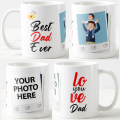 Customize Mug For Your Father On Your Father's Happy Birthday / Happy Father's Day As A Gift With Photo In White Ceramic Mug | Best Dad Ever | Love You Dad | Father's Day Special. 