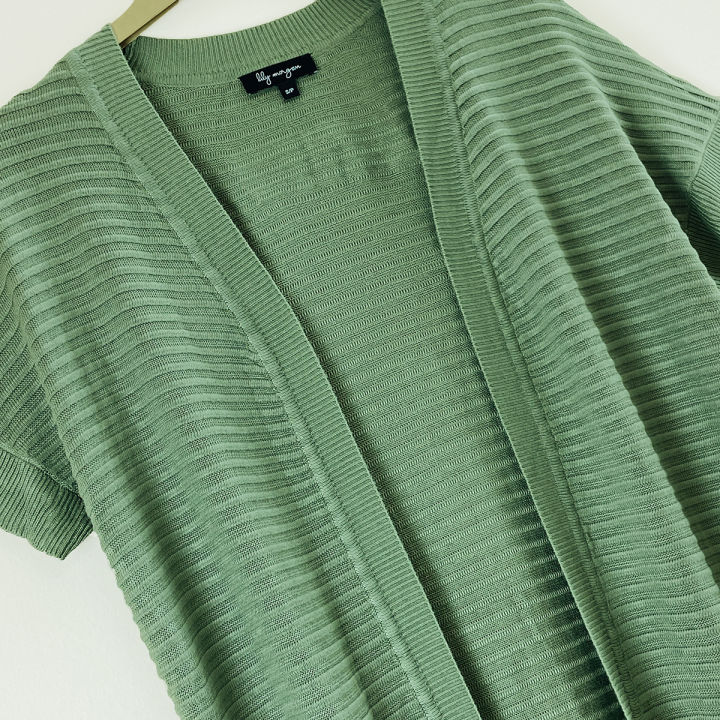 Womens%20Lightweight%20Open%20Front%20Short%20Sleeve%20Knitted%20Cardigan%20From%20Levin%20-%20Image%207