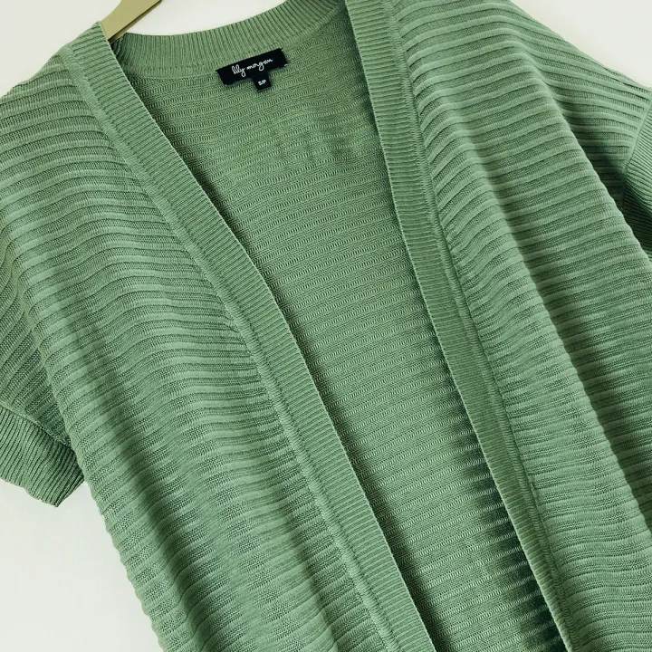 Womens%20Lightweight%20Open%20Front%20Short%20Sleeve%20Knitted%20Cardigan%20From%20Levin%20-%20Image%207