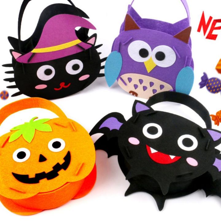 BANZU Party Festival Tote Bag Cartoon Ornament Trick Or Treat Halloween Candy Bag Storage Bucket Gift Basket Halloween Decoration