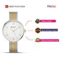 CURREN 9020 Silver And Golden Two-Tone Mesh Stainless Steel Analog Watch For Women - White & Golden. 