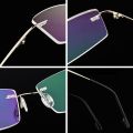UVLAIK Flexible Alloy Titanium Glasses Frames Men Business Rimless Optical Frame Eye glasses Women Myopia Prescription Spectacle.